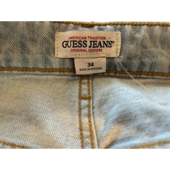 NWT Y2K GUESS JEANS Men's G16 Straight Leg Light Wash Denim Jeans - Size 34x34 - Picture 5 of 7